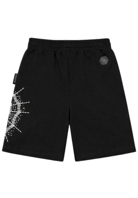Black cotton Bermuda shorts for children Philipp Plein | BBE075NERO